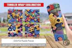 Tumbler Wrap Colorful Puzzles Pattern Product Image 1