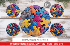 Wind Spinner Colorful Puzzle Pieces Product Image 1