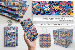 Digital Paper Colorful Puzzles Pattern Product Image 1