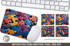 Mouse Pad Colorful Puzzle Pieces Product Image 1