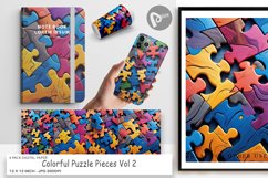 Digital Paper Colorful Puzzle Pieces Product Image 1