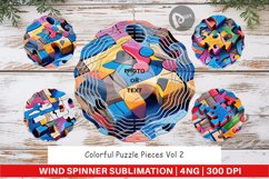 Wind Spinner Colorful Puzzles Pattern Product Image 1