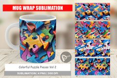Mug Wrap Design Colorful Puzzles Pattern Product Image 1