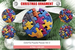 Christmas Ornaments Colorful Puzzle Pieces Product Image 1