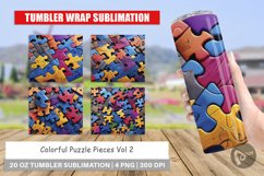 Tumbler Wrap Colorful Puzzle Pieces Product Image 1