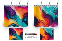 Colorful Alcohol Ink Tumbler Sublimation Wrap Product Image 2