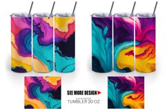 Colorful Alcohol Ink Tumbler Sublimation Wrap Product Image 4
