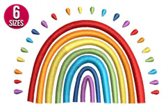 Colorful Rainbow Machine Embroidery Design - 6 Sizes Product Image 1