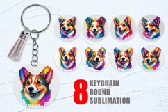 Watercolor Rainbow corgi dog Keychain | Keyring Product Image 1