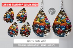 Earring Teardrop Colorful Rocks Product Image 1