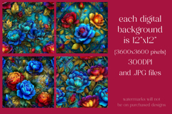 Flower Patterns, Colorful Rosess Seamless Patterns, s1 Product Image 2