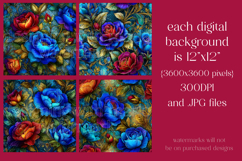 Flower Patterns, Colorful Rosess Seamless Patterns, s2 Product Image 2