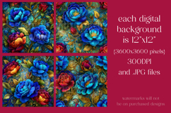 Flower Patterns, Colorful Rosess Seamless Patterns, s3 Product Image 2