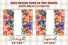 Colorful Roses Add Name 20Oz Tumbler Sublimation Wrap PNG Product Image 2