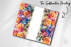 Colorful Roses Add Name 20Oz Tumbler Sublimation Wrap PNG Product Image 4