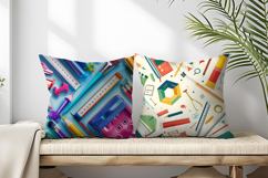 Colorful School Elements Pattern | Cute Kids Digital Paper Product Image 2