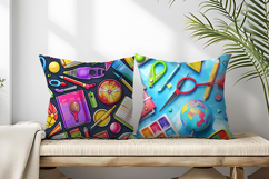 Colorful School Elements Pattern | Cute Kids Digital Paper Product Image 2