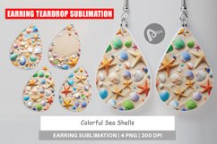 Earring Teardrop Colorful Seashells Product Image 1