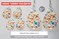 Earring Teardrop Colorful Seashells Product Image 1