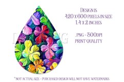 Colorful Clover Teardrop Earring, Watercolor Shamrocks, d1 Product Image 2