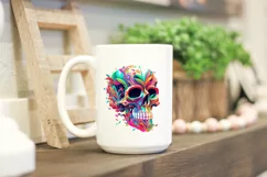 Kawai vivid color skull SVG, colorful skull clipart Product Image 3
