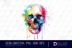 Colorful Skull Illustration Clipart Product Image 1