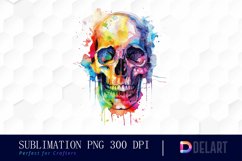 Colorful Skull Illustration Clipart Product Image 1