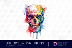 Colorful Skull Illustration Clipart Product Image 1