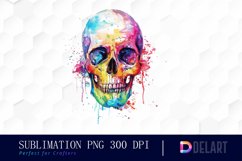 Colorful Skull Illustration Clipart Product Image 1