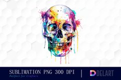 Colorful Skull Illustration Clipart Product Image 1
