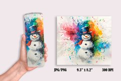 Colorful Snowman Tumbler Wrap Sublimation Design Product Image 2