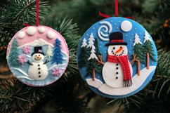Colorful Snowman Ornament Bundle Png | Felt Christmas Png Product Image 4