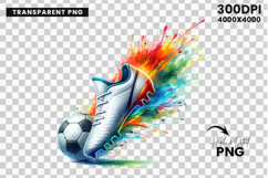 Soccer Cleats PNG, Colorful Clipart, Sublimation Design, Soccer Kick PNG, Sports Clipart, Football Boots, Digital Download, T-Shirt Design, Cricut Silhouette, Vibrant Graphics