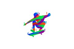 Colorful splash illustration skateboarding design vector Product Image 1