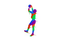 Colorful splash illustration slam dunk basketball design Product Image 1