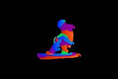 Colorful splash illustration snowboard design vector Product Image 2