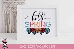 Hello spring SVG | Spring sign SVG | Floral SVG Product Image 2