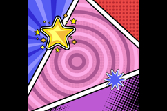 Colorful square comic book page background template pop art Product Image 2