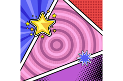 Colorful square comic book page background template pop art Product Image 1
