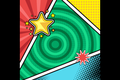 Colorful square comic book page background template pop art Product Image 2