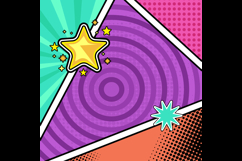 Colorful square comic book page background template pop art Product Image 2