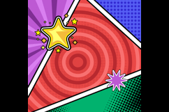 Colorful square comic book page background template pop art Product Image 2