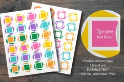 Colorful Squares Small Summer Round Labels 24 per Paper