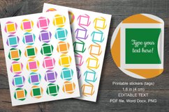 Colorful Squares Small Summer Round Labels 24 per Paper