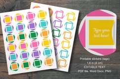 Colorful Squares Small Summer Round Labels 24 per Paper