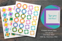 Colorful Squares Small Summer Round Labels 24 per Paper