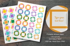 Colorful Squares Small Summer Round Labels 24 per Paper