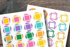 Colorful Squares Small Summer Round Labels 24 per Paper
