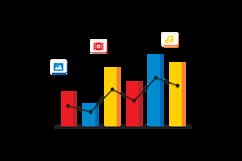 Colorful statistic media design background Product Image 2