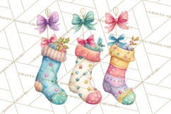 Christmas Stockings Clipart PNG, Cute Whimsical Holiday Product Image 2
